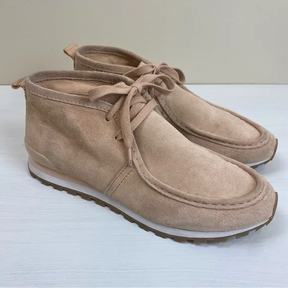 Tory Burch Tory Sport Blush Suede Chukka Trainer Boots Size 10M Lace Up Pink