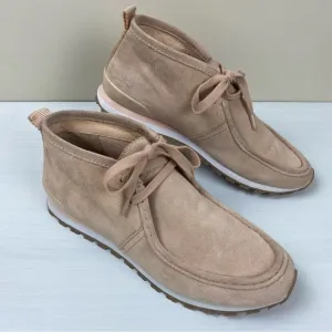 Tory Burch Tory Sport Blush Suede Chukka Trainer Boots Size 10M Lace Up Pink