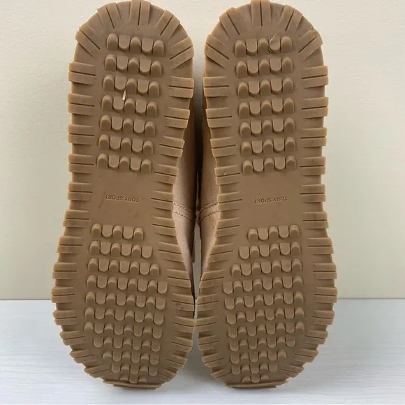 Tory Burch Tory Sport Blush Suede Chukka Trainer Boots Size 10M Lace Up Pink