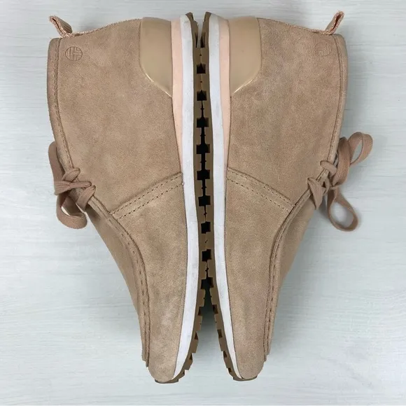 Tory Burch Tory Sport Blush Suede Chukka Trainer Boots Size 10M Lace Up Pink