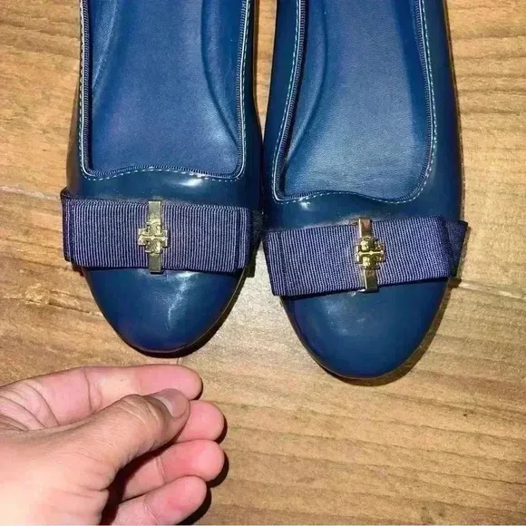 Tory Burch Trudy Ribbon Bow Patent Leather Flats