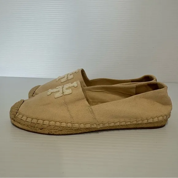 Tory Burch Weston Natural Logo Espadrille Flats Size 7