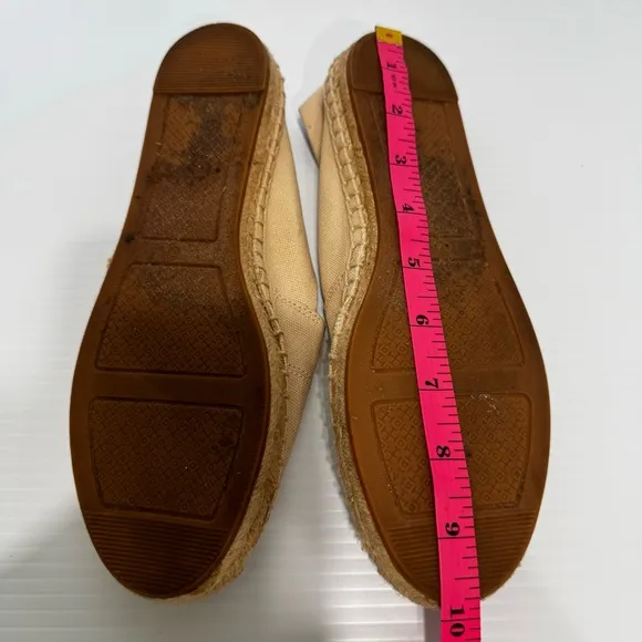 Tory Burch Weston Natural Logo Espadrille Flats Size 7