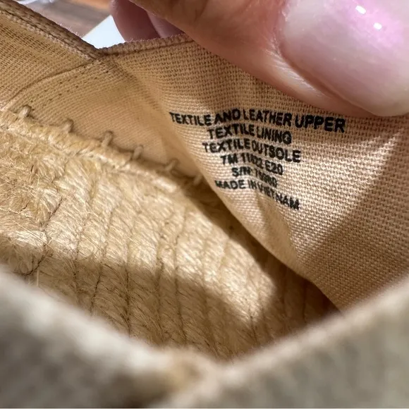 Tory Burch Weston Natural Logo Espadrille Flats Size 7