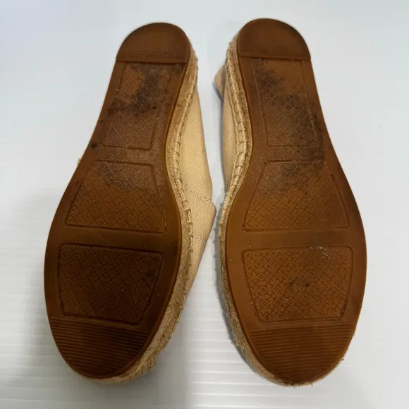 Tory Burch Weston Natural Logo Espadrille Flats Size 7