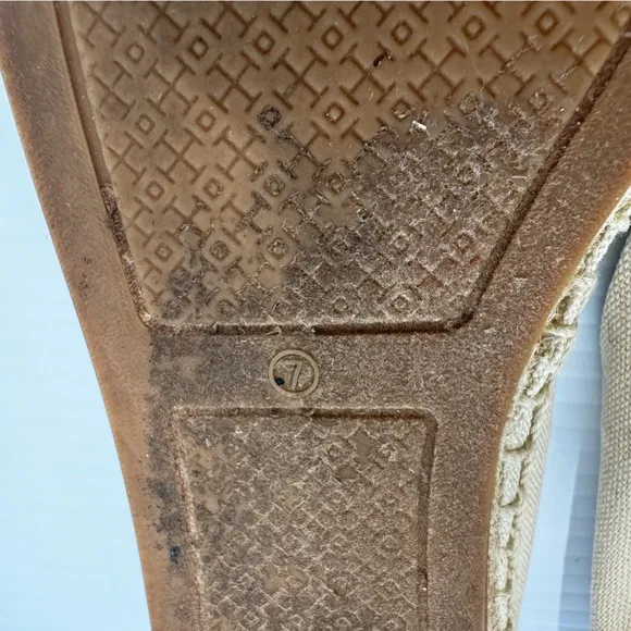 Tory Burch Weston Natural Logo Espadrille Flats Size 7