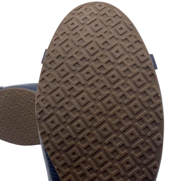 Tory Burch Womens Shoes Miller Leather Ballet Flats 8.5 Blue Lizard Designer