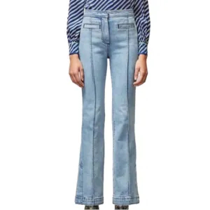 Tory BURCH High Rise Strait Leg Boot Cut Flare Boho Retro Jeans in Denim