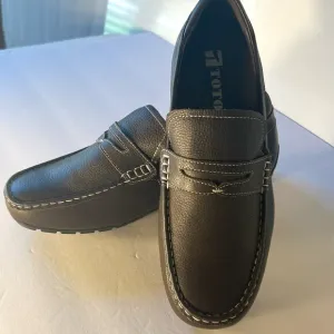 Toto NWOT SZ11 Elevator 2.2&quot; Higher Brown Leather Penny Loafer Moccasins Comfort