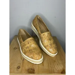 Trask Women's Cailyn Stars Cork Espadrille Flat Shoes Yellow Size 6.5