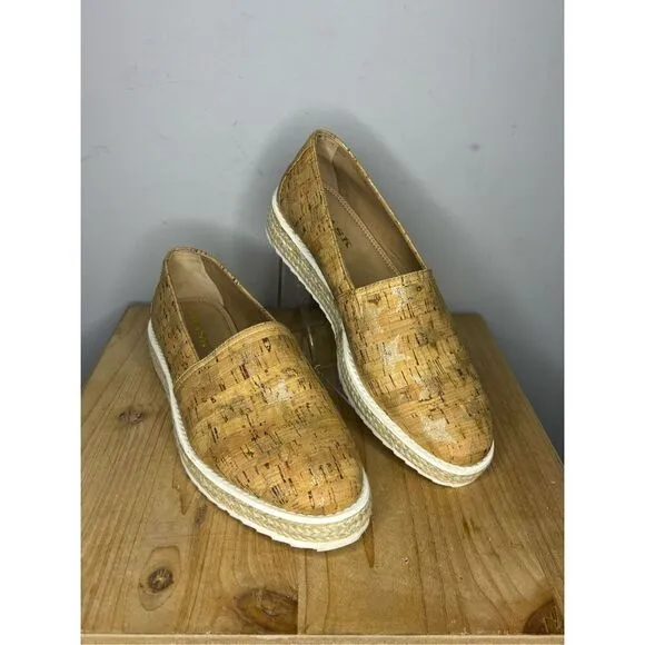Trask Women's Cailyn Stars Cork Espadrille Flat Shoes Yellow Size 6.5