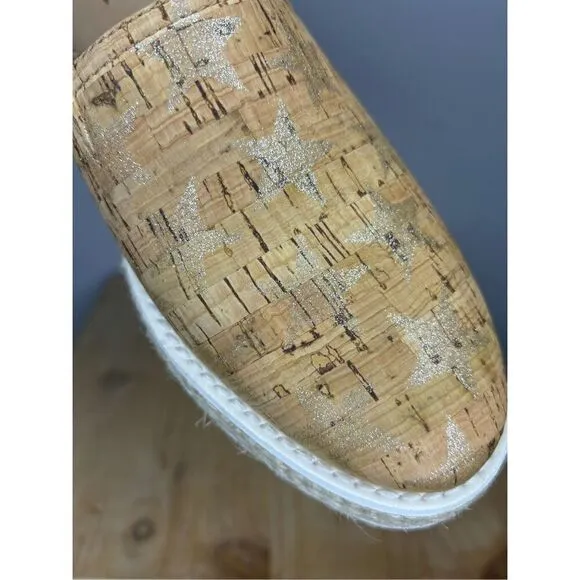 Trask Women's Cailyn Stars Cork Espadrille Flat Shoes Yellow Size 6.5