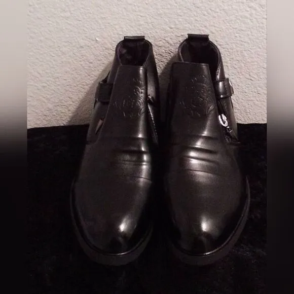 TrendsMen Meigao Black Casual Shoes Dual Zipper Size 44 US 10”