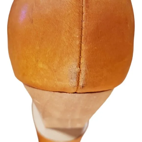 Tsubo Isara Leather / Wood Sculptural Wedges~$240