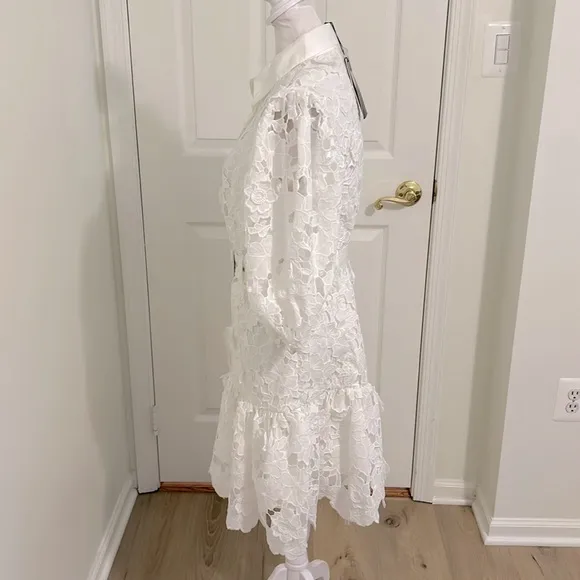 Tuckernuck En Saison Ivory White Ottis Lace Belted Mini Dress NWT Size Medium