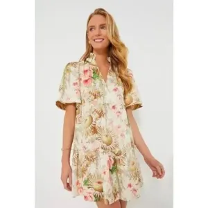 Tuckernuck Sun Faded Floral Crawford Mini Dress medium NEW cotton vacay Boho