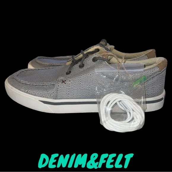 Twisted X® HOOEY Loper Lace Up Boat Shoe | Light Grey | NEW/NWT!!🩶😎