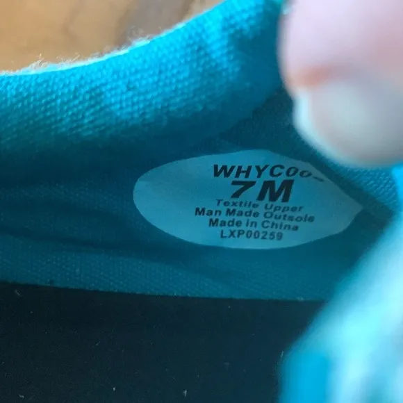 Twisted X Hooey turquoise and white lace up canvas shoes sz 7M