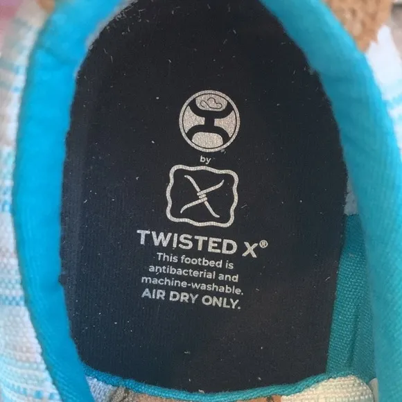 Twisted X Hooey turquoise and white lace up canvas shoes sz 7M