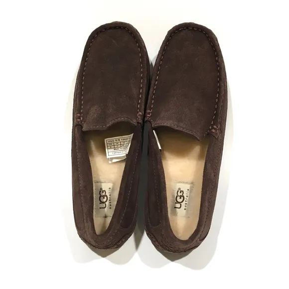 UGG Alder Men’s Driving Moccasins Slip-Ons -Espresso Suede -US 8 -NEW