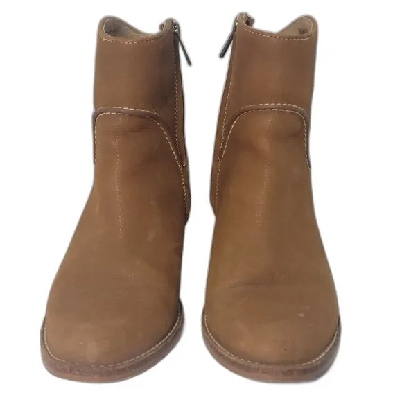 UGG Annie Chestnut Brown Tan Leather Heeled Ankle Booties Boots Women’s 8