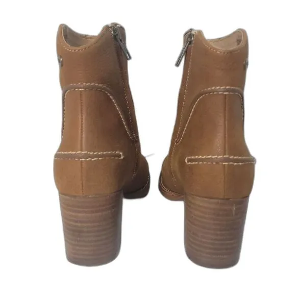 UGG Annie Chestnut Brown Tan Leather Heeled Ankle Booties Boots Women’s 8