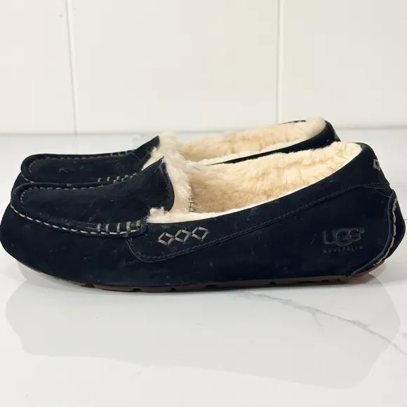 UGG Ansley Black Slip On Moccasins 8