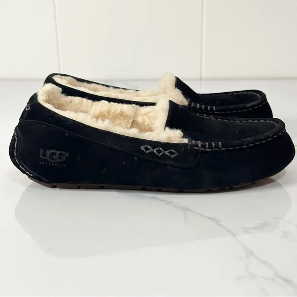 UGG Ansley Black Slip On Moccasins 8