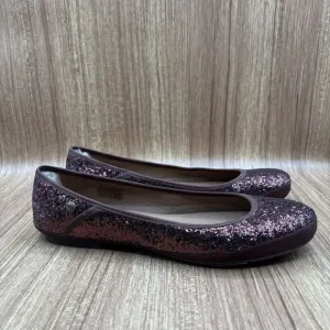UGG ANTORA GLITTER WOMENS FLATS BROWN BRONZE/COPPER LEATHER SIZE 10