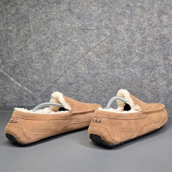UGG Ascot Suede Slippers Moccasins Indoor Outdoor Loafers Chestnut Size 12‎