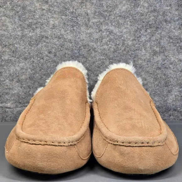 UGG Ascot Suede Slippers Moccasins Indoor Outdoor Loafers Chestnut Size 12‎