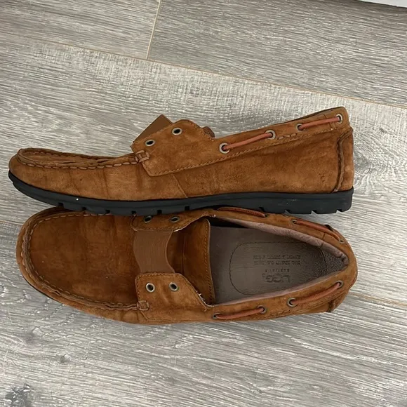 UGG Australia 3123 Men’s Brown Leather Suede Moccasins Boat Loafers Sz 10