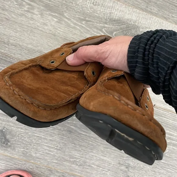 UGG Australia 3123 Men’s Brown Leather Suede Moccasins Boat Loafers Sz 10