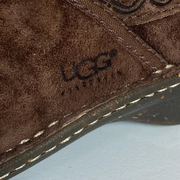 UGG Australia Women’s Bettey 1757 Brown Suede Slip On Sheep Lined Moccasins Sz 9