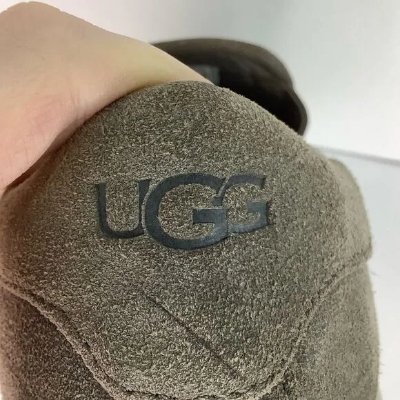UGG Australia Shoes Gray Suede Leather Jass Sneakers Slip Flats On Women Sz 11