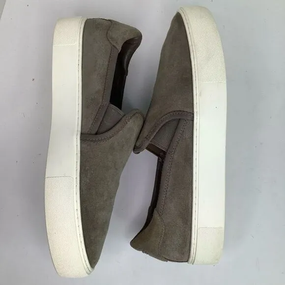 UGG Australia Shoes Gray Suede Leather Jass Sneakers Slip Flats On Women Sz 11