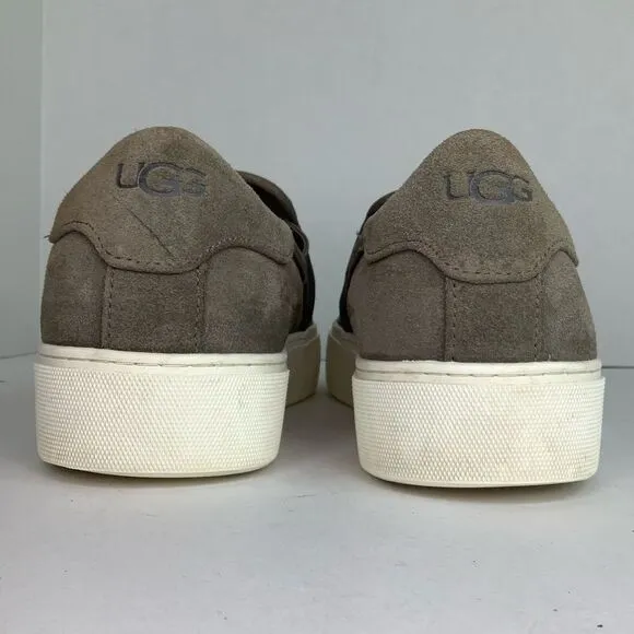 UGG Australia Shoes Gray Suede Leather Jass Sneakers Slip Flats On Women Sz 11