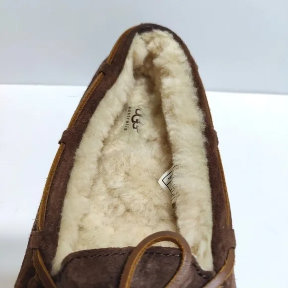 UGG  Bella II Shearling Moccasin Slip On Casual Suede Leather Brown Women's Sz 8