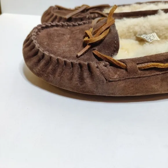 UGG  Bella II Shearling Moccasin Slip On Casual Suede Leather Brown Women's Sz 8