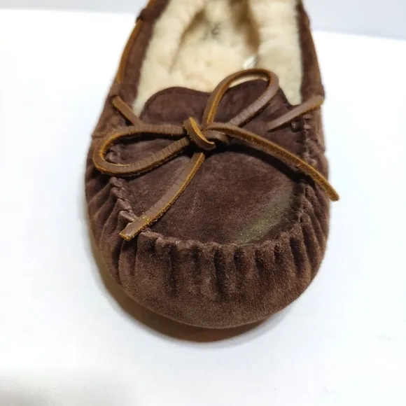 UGG  Bella II Shearling Moccasin Slip On Casual Suede Leather Brown Women's Sz 8