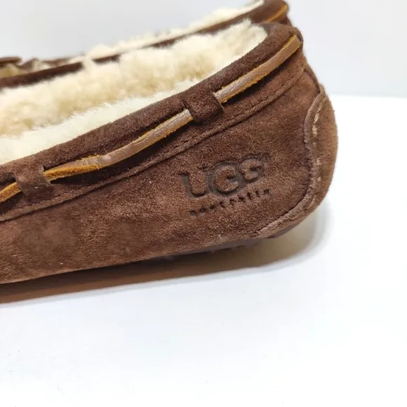 UGG  Bella II Shearling Moccasin Slip On Casual Suede Leather Brown Women's Sz 8