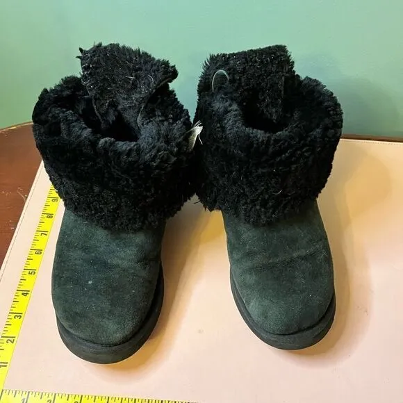 UGG Black Boots With Bows Size 8 WORN USED