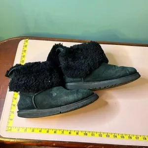 UGG Black Boots With Bows Size 8 WORN USED