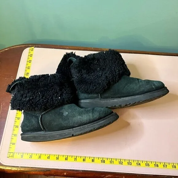 UGG Black Boots With Bows Size 8 WORN USED