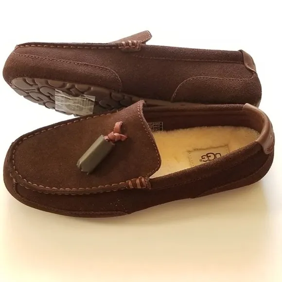 Ugg Boylan Tassel Loafer Mens 8 Slippers House Shoes 1006164 Chocolate Shearling