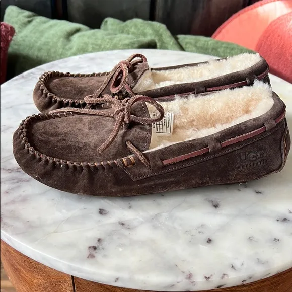 UGG Brown Suede Moccasin Slippers