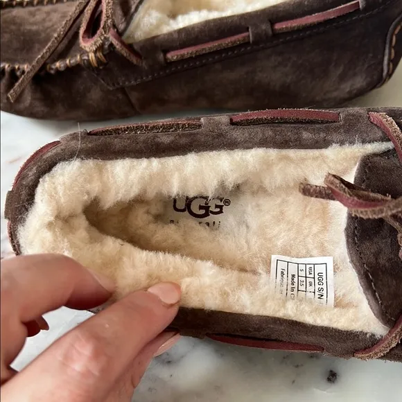 UGG Brown Suede Moccasin Slippers