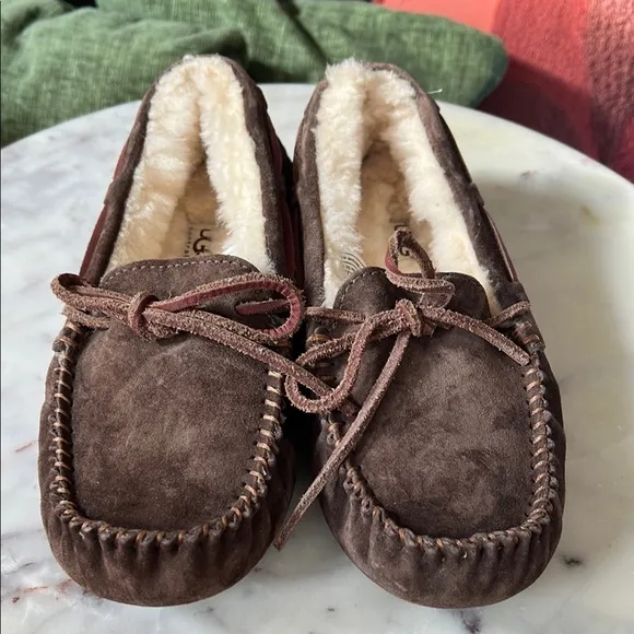 UGG Brown Suede Moccasin Slippers
