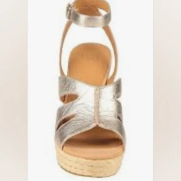 UGG® Careena Platform Wedge Espadrille Sandals Gold NEW