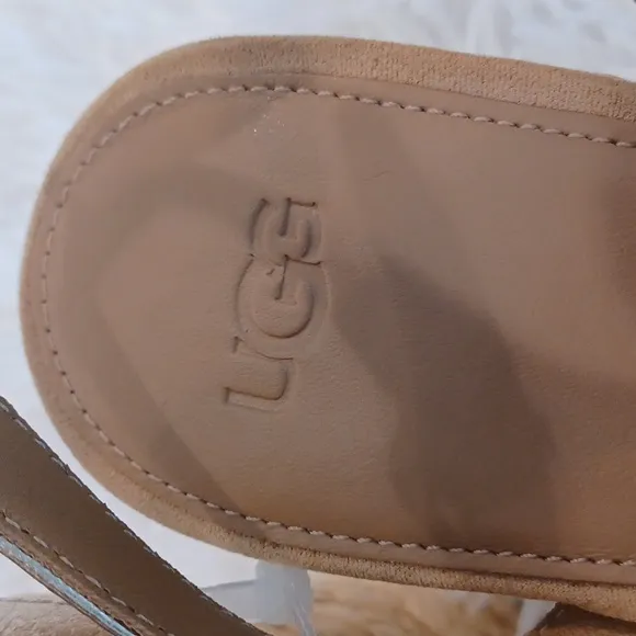 UGG® Careena Platform Wedge Espadrille Sandals Gold NEW